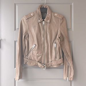 Allsaints brown leather jacket